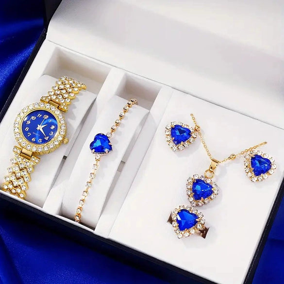Fashion Watch Jewelry Set Alloy And Stainless Steel Round Dial
