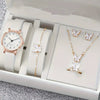 Fashion Watch Jewelry Set Alloy And Stainless Steel Round Dial