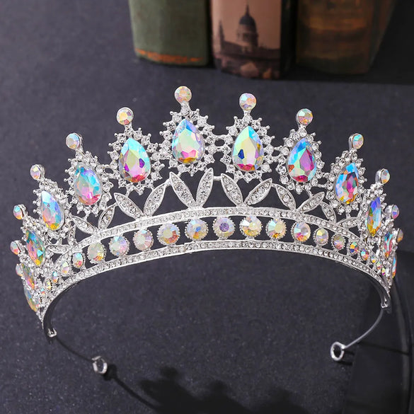 Fashion Water Droplets Crown Alloy Rhinestone Crown 1 Piece
