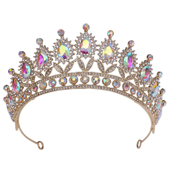 Fashion Water Droplets Crown Alloy Rhinestone Crown 1 Piece