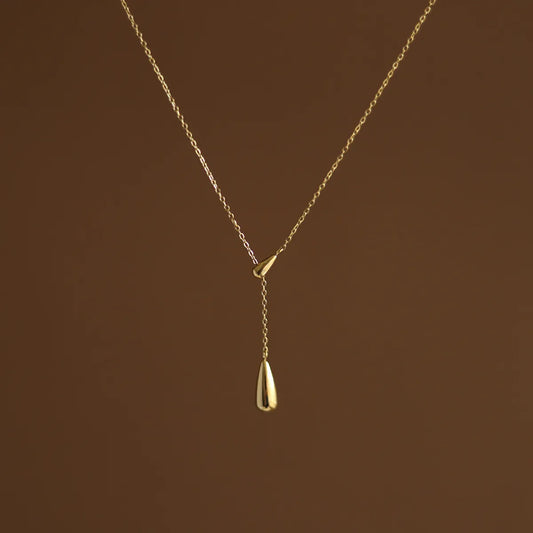 Fashion Water Droplets Stainless Steel Plating Pendant Necklace 1 Piece