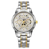 Fashion Waterproof Luminous Automatic Quartz Relief Hollow Alloy Men's Watch With Mineral Reinforced Glass Mirror And Stainless Steel Buckle