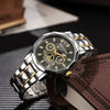 Fashion Waterproof Luminous Automatic Quartz Relief Hollow Alloy Men's Watch With Mineral Reinforced Glass Mirror And Stainless Steel Buckle
