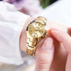 Fashion Waterproof Luminous Women's Steel Belt Quartz Watch With Double Calendar And Round Dial
