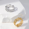 Fashion Waves Stainless Steel Plating Open Ring
