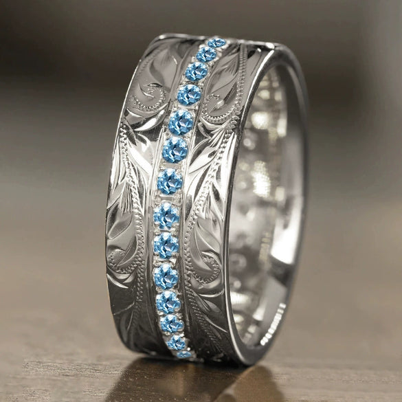 Fashion Wedding Ring Copper Antique Style With Geometric Pattern Electroplated For Men And Women