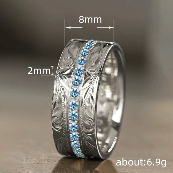 Fashion Wedding Ring Copper Antique Style With Geometric Pattern Electroplated For Men And Women
