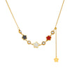 Fashion White Shell Fivepetal Flower Stainless Steel Goldplated Jewelry Necklace For Women