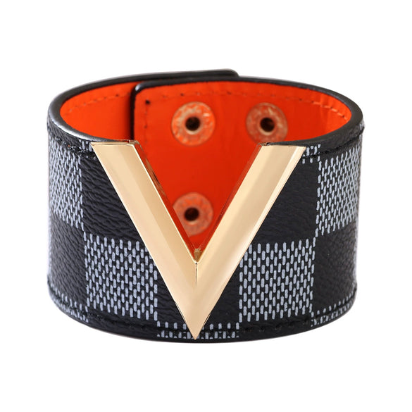 Fashion Wide Leather Bracelet Handmade Geometric Pu Leather Allmatch Hand Jewelry
