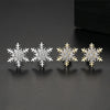 Fashion Women Copper Earrings With Electroplated Finish And Micro Inlaid Zircon Geometric Snowflake Design
