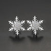 Fashion Women Copper Earrings With Electroplated Finish And Micro Inlaid Zircon Geometric Snowflake Design