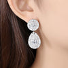 Fashion Women Copper Geometric Earrings With Zircon Inlay Electroplated Long Drop Statement Jewelry For Banquets