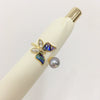Fashion Women Freshwater Pearl Ring With Abalone Shell Butterfly Copper Accessories Electroplated 18K Real Gold Oblate And Treated Bun Round Pearl Shape