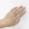Fashion Women Freshwater Pearl Ring With Abalone Shell Butterfly Copper Accessories Electroplated 18K Real Gold Oblate And Treated Bun Round Pearl Shape