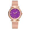 Fashion Women's Alloy And Stainless Steel Round Angular Mirror Quartz Watch