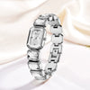 Fashion Women's Alloy And Stainless Steel Square Dial Quartz Watch With Diamond Inlay