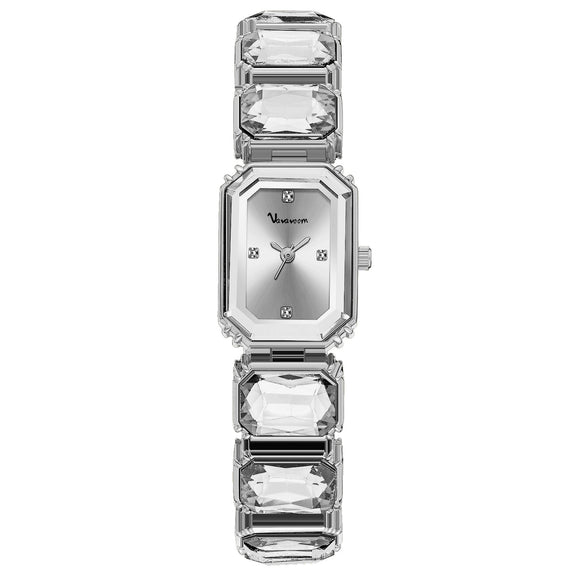 Fashion Women's Alloy And Stainless Steel Square Dial Quartz Watch With Diamond Inlay