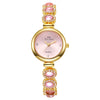 Fashion Women's Alloy Bracelet Watch With Round Dial And Diamond Inlay