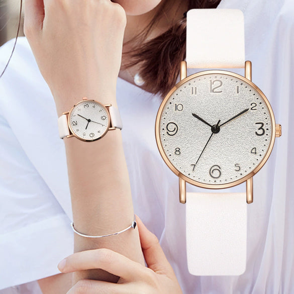 Fashion Women's Alloy Case Textile Strap Round Dial Glass Quartz Watch
