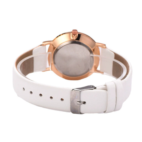 Fashion Women's Alloy Case Textile Strap Round Dial Glass Quartz Watch