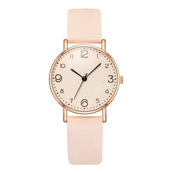 Fashion Women's Alloy Case Textile Strap Round Dial Glass Quartz Watch