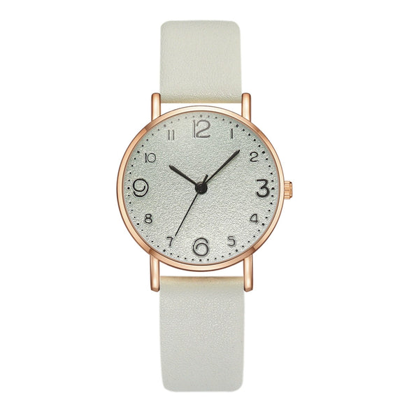 Fashion Women's Alloy Case Textile Strap Round Dial Glass Quartz Watch