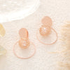 Fashion Women's Alloy Geometric Hollow Gold Wire Winding Ball Pearl Eardrop Ear Clip Earrings With Electroplating