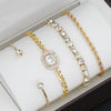 Fashion Women's Alloy Quartz Watch With Imitation Leather Strap And Stainless Steel Clasp