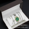 Fashion Women's Alloy Quartz Watch With Imitation Leather Strap And Stainless Steel Clasp