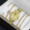 Fashion Women's Alloy Quartz Watch With Imitation Leather Strap And Stainless Steel Clasp