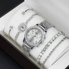 Fashion Women's Alloy Quartz Watch With Imitation Leather Strap And Stainless Steel Clasp