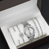 Fashion Women's Alloy Quartz Watch With Imitation Leather Strap And Stainless Steel Clasp