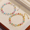 Fashion Women's Artificial Crystal Zircon Color Bracelet Set With Diamonds