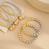 Fashion Women's Ccballoy Geometric And Bow Patterned Beaded Bracelet With Electroplating