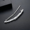 Fashion Women's Copper Hairpin With Square Zircon Inlay Geometric Word Clip Hair Accessory