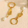Fashion Women's Earrings Freshwater Pearl 316L Stainless Steel Electroplated