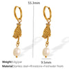 Fashion Women's Earrings Freshwater Pearl 316L Stainless Steel Electroplated