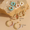 Fashion Women's Freshwater Pearl Natural Stone Copper 14K Gold Plated Geometric Earrings