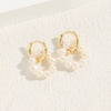 Fashion Women's Freshwater Pearl Natural Stone Copper 14K Gold Plated Geometric Earrings
