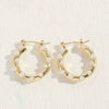 Fashion Women's Freshwater Pearl Natural Stone Copper 14K Gold Plated Geometric Earrings