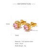 Fashion Women's Geometric Stainless Steel Electroplated Brown Gemstone Earrings