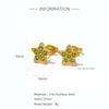 Fashion Women's Geometric Stainless Steel Electroplated Brown Gemstone Earrings