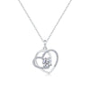 Fashion Women's Heart Shaped 925 Silver Moissanite Inlaid Clavicle Necklace