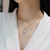 Fashion Women's Heart Shaped 925 Silver Moissanite Inlaid Clavicle Necklace