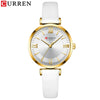 Fashion Women's Metal Alloy Plexiglass Mirror Round Dial Quartz Watch With Horseshoe Buckle
