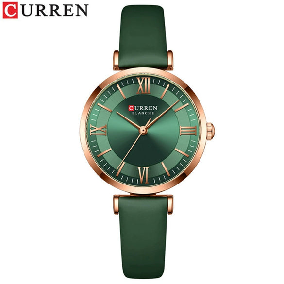 Fashion Women's Metal Alloy Plexiglass Mirror Round Dial Quartz Watch With Horseshoe Buckle