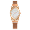 Fashion Women's Metal Belt Quartz Watch With Oval Dial And Mineral Strengthened Glass Mirror
