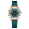 Fashion Women's Metal Case Imitation Leather Strap Quartz Watch With Diamond Shaped Design
