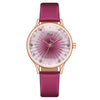 Fashion Women's Metal Case Imitation Leather Strap Quartz Watch With Diamond Shaped Design