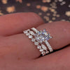 Fashion Women's Metal Engagement Ring With Geometric Design And Electroplating Microinlaid Zircon